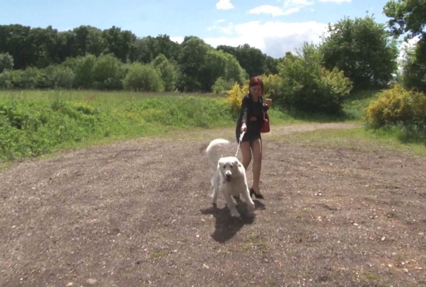 Maman nous propose de la rejoindre pendant qu’elle ballade son chien pour la baiser dans le dos de son mari ! (vidéo exclusive)